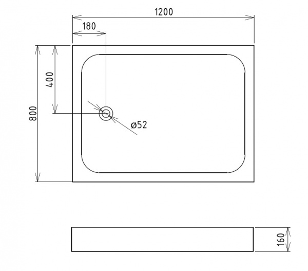 Фото поддон акриловый gemy 120x80 см st13t