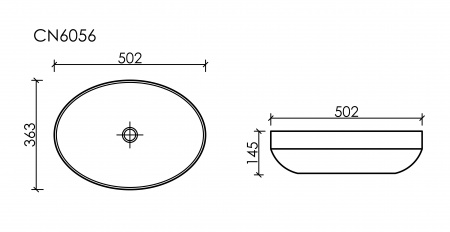 Фото раковина накладная ceramicanova element 50.2 см, цвет: белый cn6056