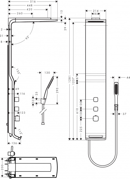 Фото душевая панель hansgrohe crometta s 240 1jet showerpipe 27008000