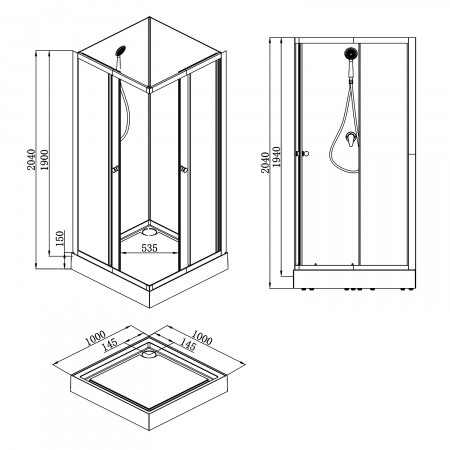 Фото душевая кабина loranto neo 100x100 см cs-21801-100