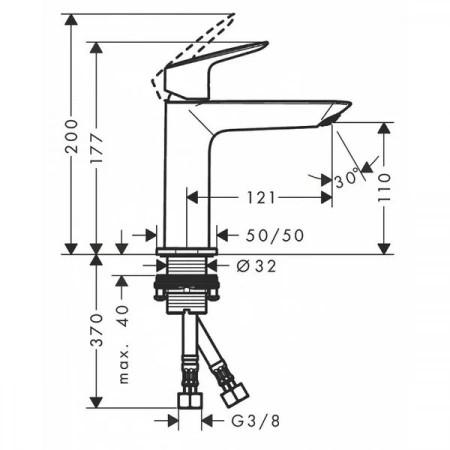 Фото смеситель для раковины hansgrohe logis fine 71253000
