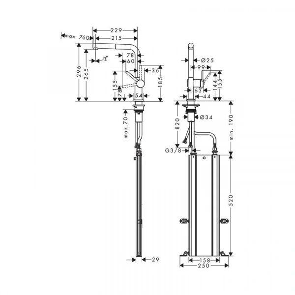 Фото смеситель для кухонной мойки hansgrohe talis 72809340