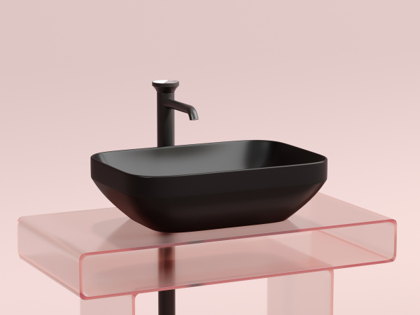 Фото раковина накладная ceramicanova element 50 см, цвет: черный cn6055mb