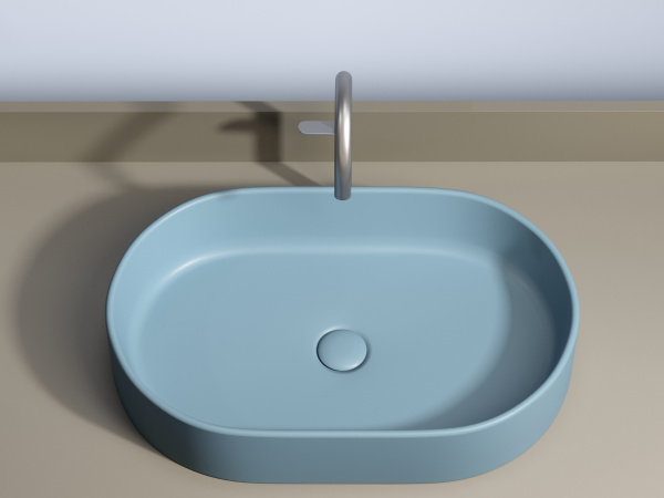 Фото раковина накладная ceramicanova element 60.8 см, цвет: голубой cn6048ml