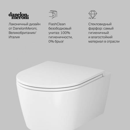 Фото унитаз подвесной безободковый с сиденьем am.pm func c8f1700sc