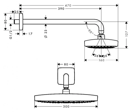 Фото душевая стойка hansgrohe raindance select e 13184000/27385400/26564400