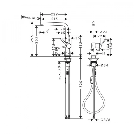 Фото смеситель для кухонной мойки hansgrohe talis 72808340