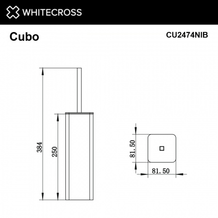 Фото ершик напольный whitecross cubo cu2474nib, цвет: никель брашированный