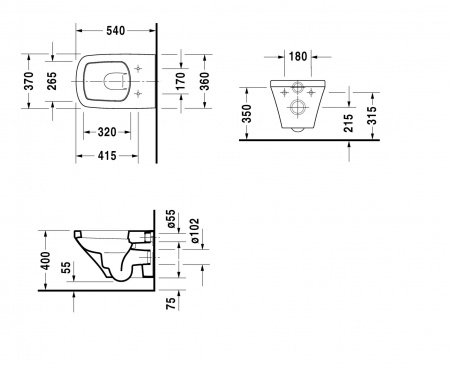 Фото унитаз подвесной duravit durastyle 54 см 2536090000
