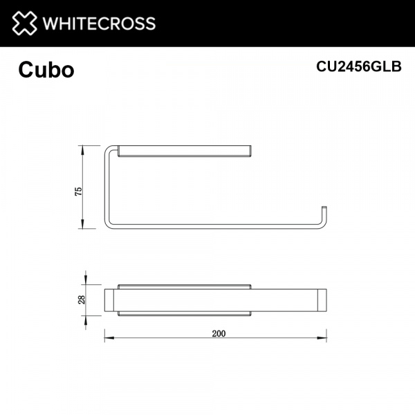 Фото полотенцедержатель whitecross cubo cu2456glb, цвет: золото брашированное