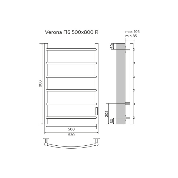 Фото электрический полотенцесушитель azario verona 50x80 см цвет: белый az04858w