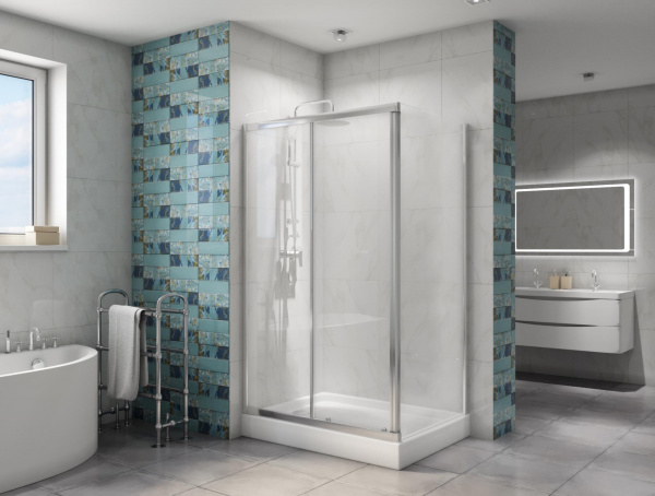 Фото душевое ограждение 	belbagno due 80x120 см due-ah-1-120/80-c-cr