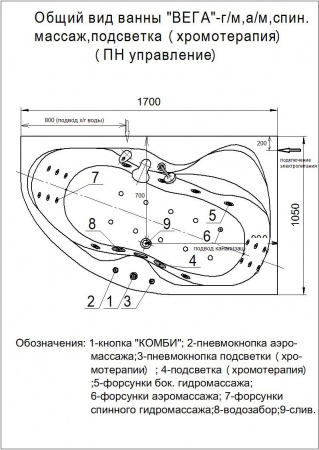 Фото акриловая ванна акватек вега 170x105 см r veg170-0000083