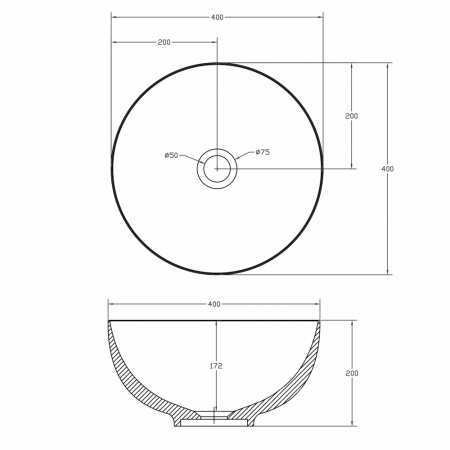 Фото раковина накладная abber stein 40 см as2617