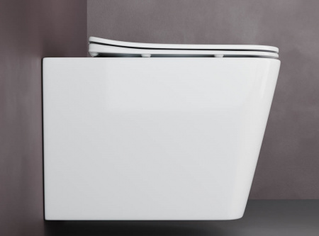 Фото унитаз подвесной, безободковый ceramicanova cubic cn1806
