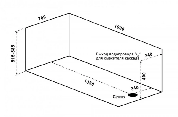 Фото акриловая ванна relisan мега 160x70 см гл000015091