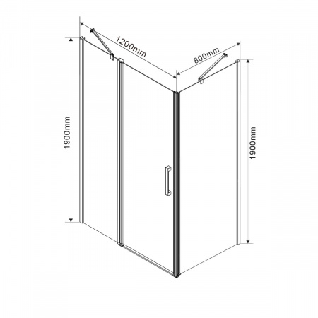 Фото душевой уголок vincea orta 120x80 см vsr-1o8012cl