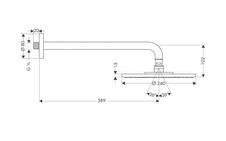 Фото верхний душ с держателем hansgrohe raindance s 240 air 1jet 27474000