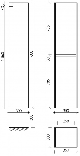 Фото пенал подвесной sancos smart 35 см psm35e