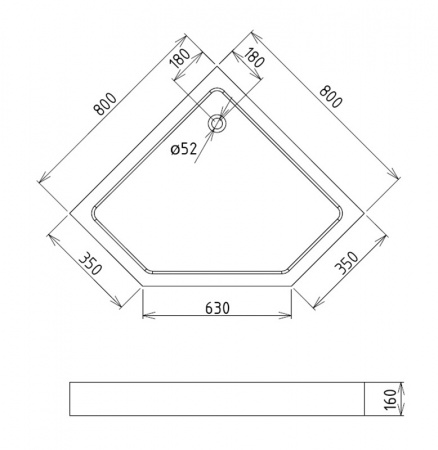 Фото поддон акриловый gemy 80x80 см st09t