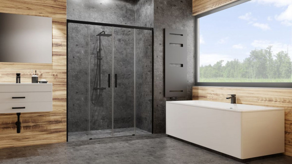 Фото душевая дверь radaway idea black dwd 140 см 387124-54-01