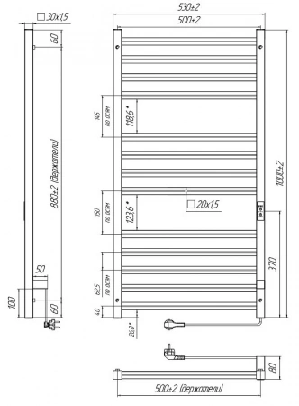 Фото электрический полотенцесушитель indigo attic romb 100/50 lсlatcre100-50wmrt