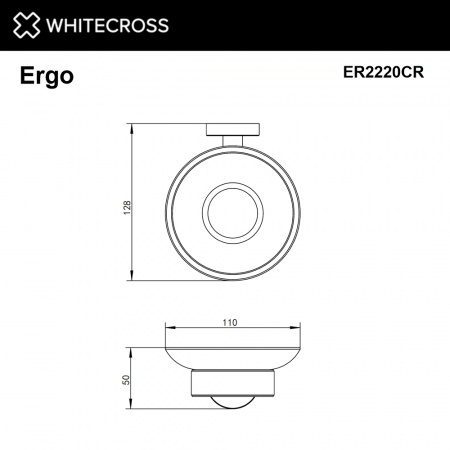 Фото мыльница подвесная whitecross ergo er2220cr, цвет: хром