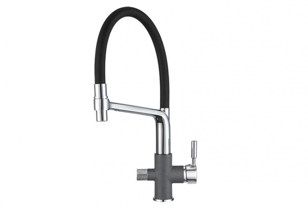 Фото смеситель для кухни granula 0075, графит