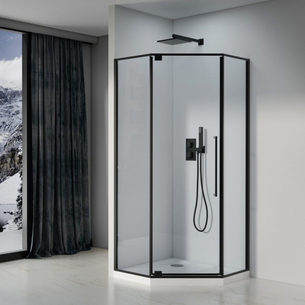 Фото душевое ограждение black&white stellar wind 90x90 см s815 bc