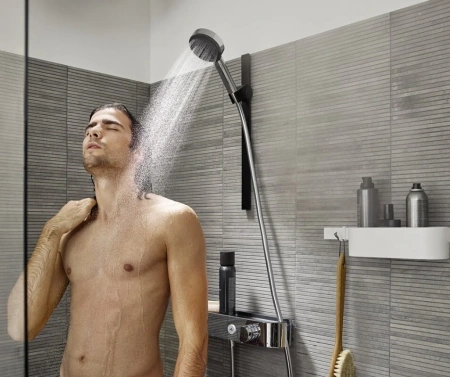 Фото термостатический смеситель для душа hansgrohe shower tablet select 24360000