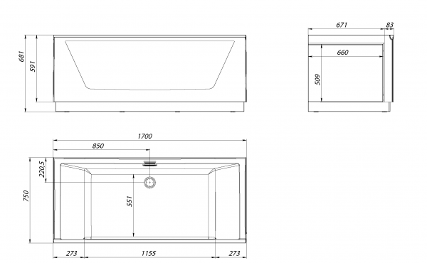 Фото акриловая ванна 1marka aima neo 170x75 см 01нео1775с1