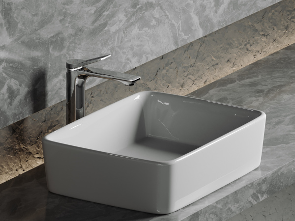 Фото раковина накладная ceramicanova element 48 см, цвет: белый cn6037