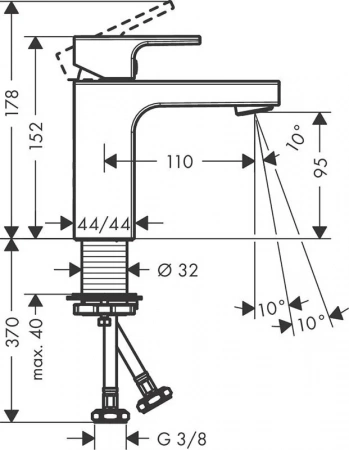 Фото смеситель для раковины hansgrohe vernis shape 71561000
