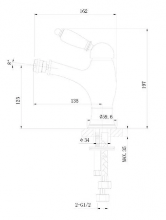 Фото смеситель для биде caprigo adria-uno 02-533-crm