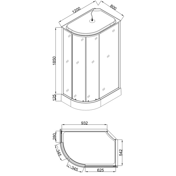 Фото душевая кабина loranto 120x80 см cs-66120-13r fw 120