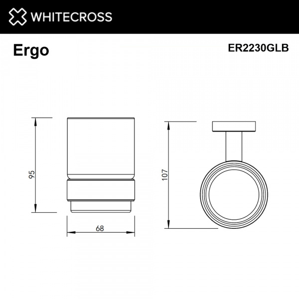 Фото стакан подвесной whitecross ergo er2230glb, цвет: золото брашированное