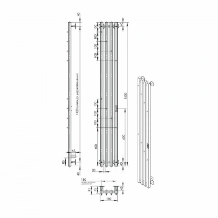 Фото электрический полотенцесушитель indigo style 4 pro 150/18 lspre150-18gfmrt