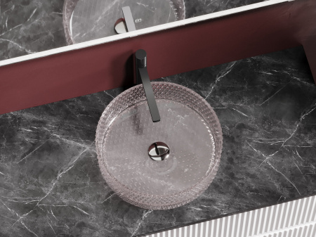 Фото раковина накладная ceramicanova cristal 36 см, цвет: розовый cn6061