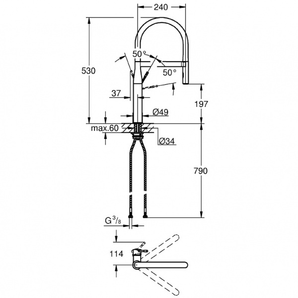 Фото смеситель для кухни grohe essence new 30294000, цвет: хром
