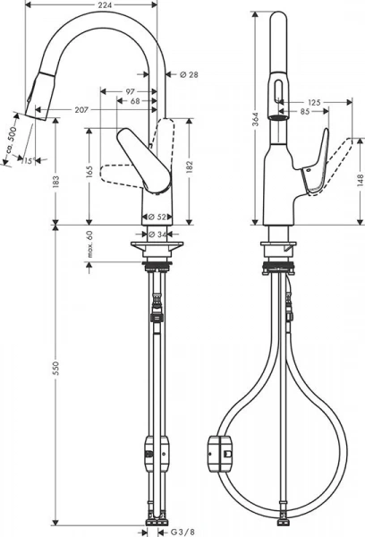 Фото смеситель для кухонной мойки hansgrohe focus 71801800