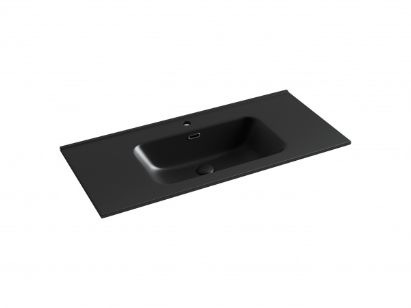 Фото раковина накладная ceramicanova element 101 см, цвет: черный cn7003mb