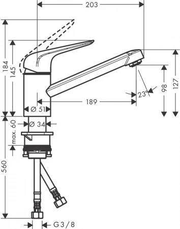 Фото смеситель для кухонной мойки hansgrohe focus 71808800