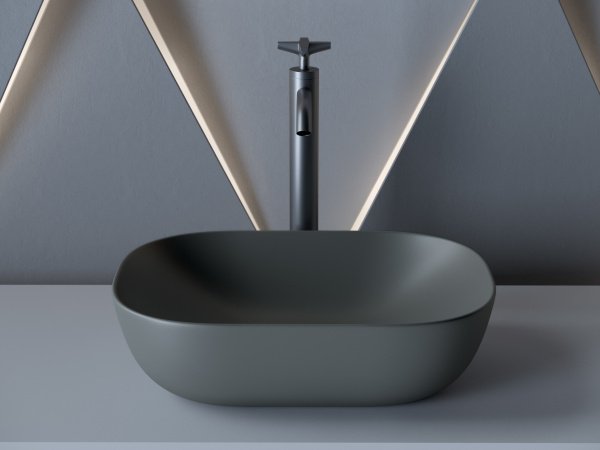 Фото раковина накладная ceramicanova element 45.5 см, цвет: антрацит cn6009mdh
