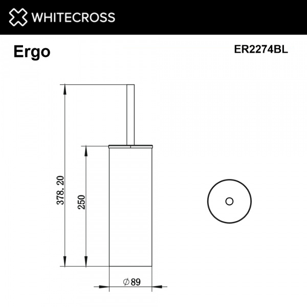 Фото ершик напольный whitecross ergo er2274bl, цвет: черный