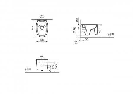 Фото подвесной унитаз vitra plural 7830b403-0075