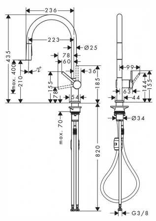 Фото смеситель для кухонной мойки hansgrohe talis classic 72800800