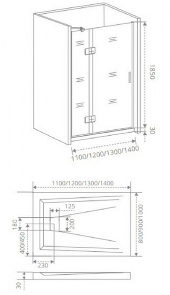 Фото душевая дверь good door saturn wtw-120-c-ch l/r 120 см