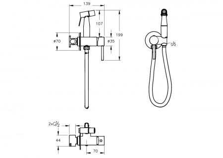 Фото смеситель с гигиеническим душем vitra гигиенический душ a4375136exp цвет черный