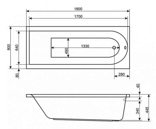 Фото акриловая ванна excellent aurum 180x70 см waex.aur18wh