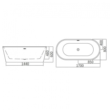 Фото акриловая ванна arrow 170 x 80 см a1702tqu1 (распродажа)